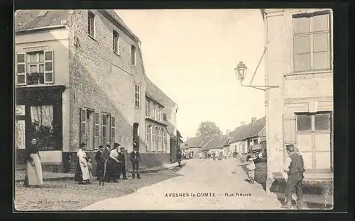AK Avensnes-le-Comte, Rue Neuve, Strassenpartie
