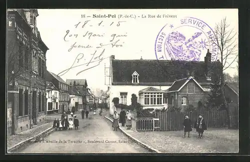 AK Saint-Pol, La Rue de Frévent, Strassenpartie