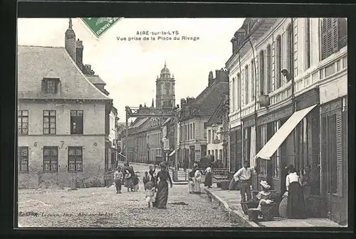 AK Aire-sur-la-Lys, Vue prise de la Place du Rivage