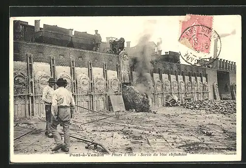 AK Pont-à-Vendin, Fours a coke, Sortie du bloc enflamme
