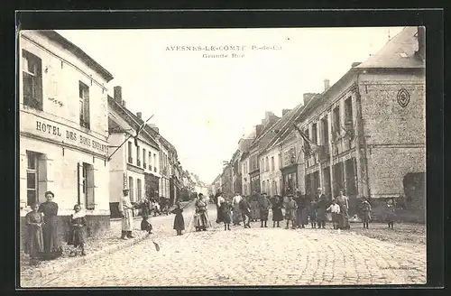 AK Avesnes-le-Comte, Grande Rue, Hotel des Bons Enfants