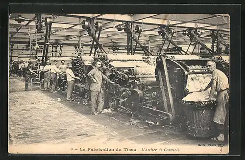 AK Calais, La Fabrication du Tissu, L`Atelier de Carderie