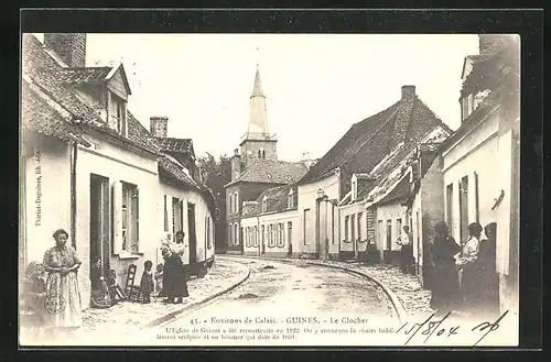 AK Guines, Environs de Calais, Le Clocher