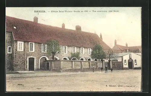 AK Samer, Abbaye Saint-Wulmer fondée en 688, Vue exterieure cote Nord