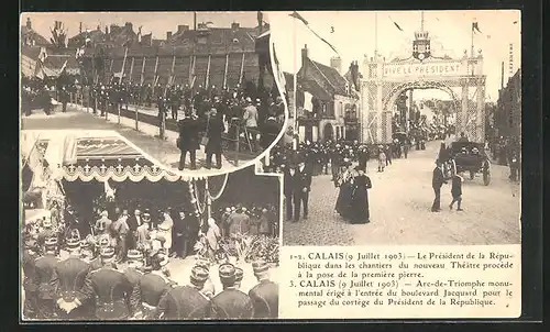 AK Calais, Arc-de-Trioumphe monumental