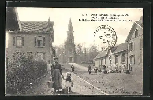 AK Pont-de-Briques, L`Eglise Sainte-Thérèse et les Écoles