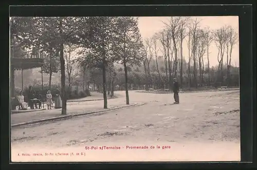 AK Saint-Pol-sur-Ternoise, Promenade de la Gare