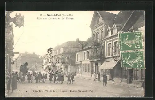 AK Saint-Pol, Rue des carmes et de Frévent