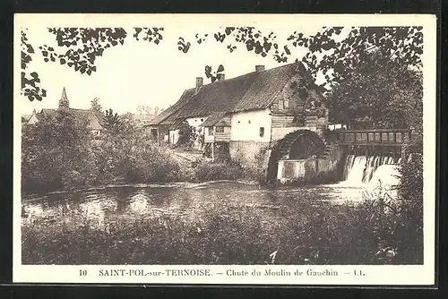 AK Saint-Pol-sur-Ternoise, Chute du Moulin de Gauchin