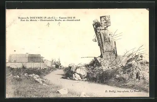 AK Douvrin, Ruines, Rue du Marais