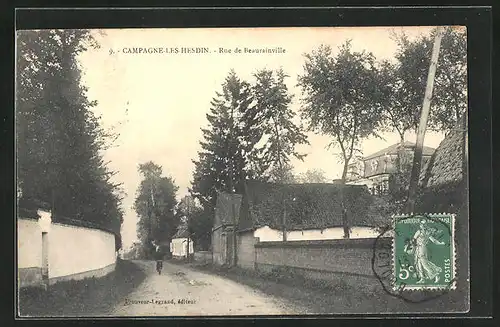 AK Campagne-les-Hesdin, Rue de Beaurainville