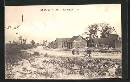 AK Hermies, Rue d`Avrincourt, Strassenpartie