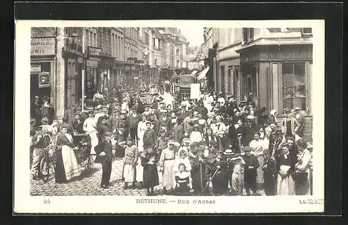 AK Béthune, Rue d`Arras, Strassenpartie