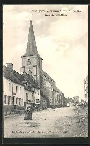 AK Blangy-sur-Ternoise, Rue de l`Eglise