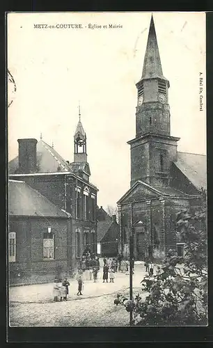 AK Metz-en-Couture, Église et Mairie