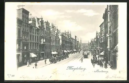 AK Magdeburg, Strassenpartie vom Breiteweg