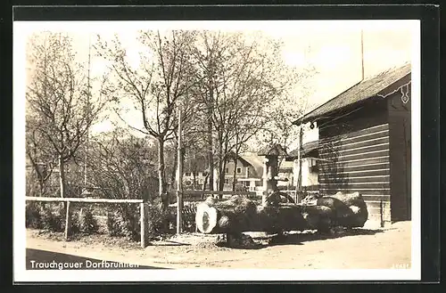AK Trauchgau, Ortspartie mit Dorfbrunnen