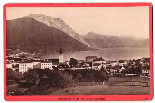 Fotografie Würthle & Spinnhirn, Salzburg, Ansicht Gmunden, Ortspartie vom Calvarienberg aus gesehen