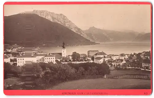 Fotografie Würthle & Spinnhirn, Salzburg, Ansicht Gmunden, Blick auf den Ort vom Calvarienberg