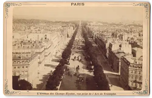 Fotografie unbekannter Fotograf, Ansicht Paris, L`Avenue des Champs Elysee, vue prise de l`Arc de Triomphe