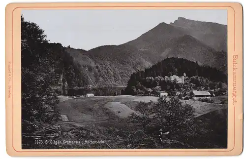 Fotografie Stengel & Co., Dresden, Ansicht St. Gilgen, Blick auf den Grottensee und Hüttenstein im Salzkammergut