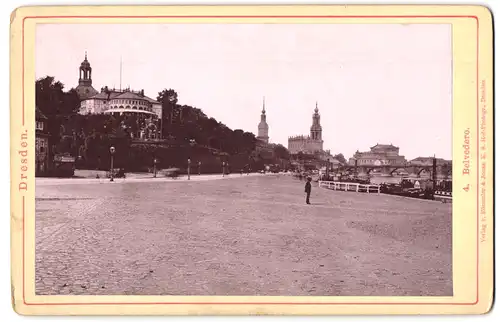 Fotografie Römmler & Jonas, Dresden, Ansicht Dresden, Promenade am Gasthaus Belvedere