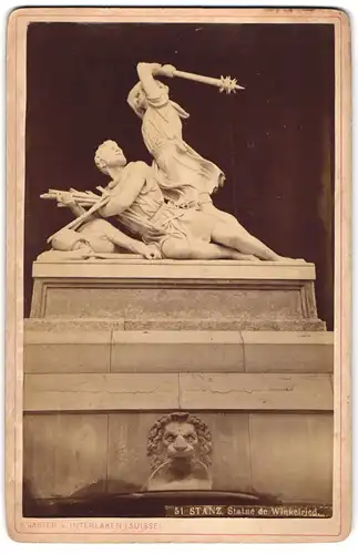 Fotografie A. Gabler, Interlaken, Ansicht Stans, Statue de Winkelried