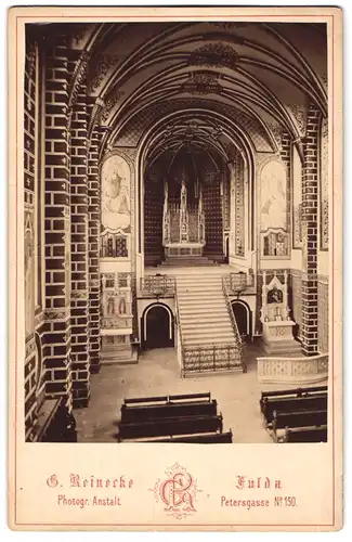 Fotografie G. Reinecke, Fulda, Petergasse 150, Ansicht Fulda, Altar der Abtei Fulda, 1876