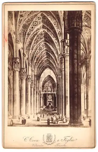Fotografie C. Coen, Venezia, Ansicht Mailand, Inneres des Dom, Säulengang