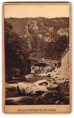 Fotografie E. Rose, Wernigerode, Ansicht Thale, Blick auf die Jungfernbrücke im Bodethal