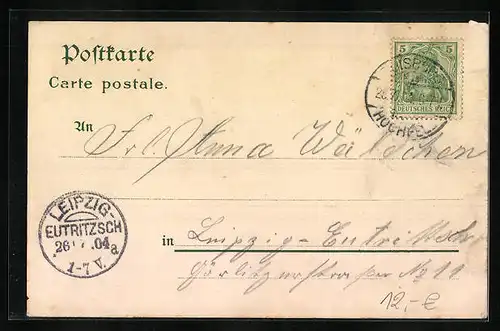 Lithographie Duisburg, Kaiserberg, Wasserturm, Kaiser-Wilhelm-Denkmal