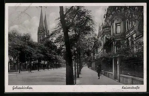 AK Gelsenkirchen, Passanten auf der Kaiserstrasse