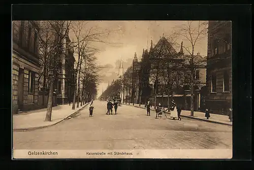 AK Gelsenkirchen, Kaiserstrasse mit Ständehaus