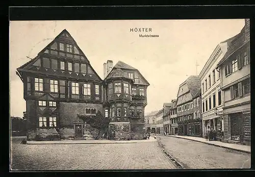 AK Höxter, Marktstrasse mit Geschäften