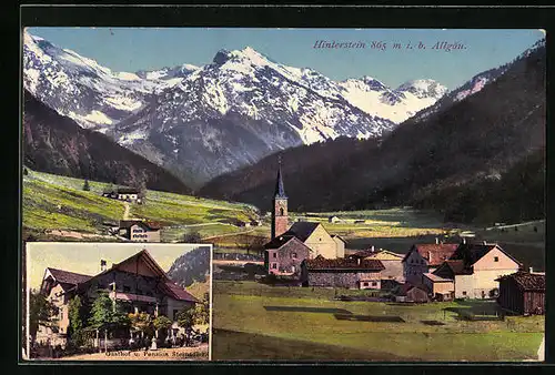AK Hinterstein, Ortsansicht, Gasthof und Pension Steinadler