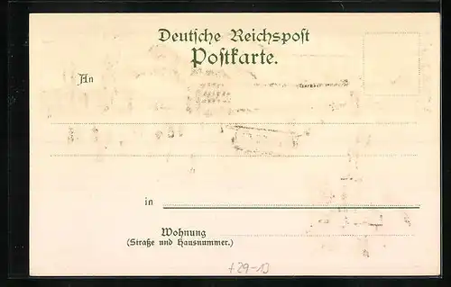 Winter-Lithographie Monning, Strassenbahn am Gasthaus Monning, Denkmal Kaiser Wilhelm I. auf dem Kaiserberg