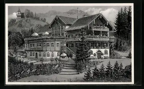 AK Oberstaufen / Allgäu, Hotel und Pension Kurhaus Aichele
