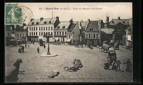 AK Saint-Pol, Place du Marché aux Grains