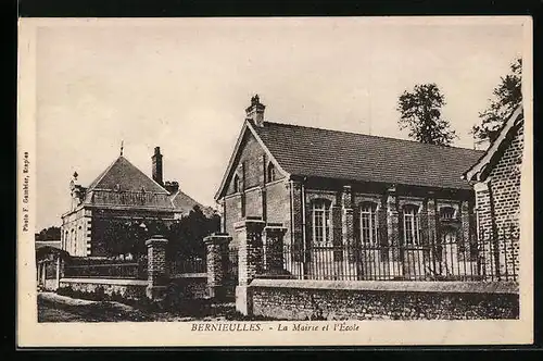 AK Bernieulles, La Mairie et l`École