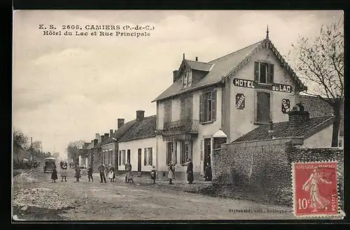 AK Camiers, Hôtel du Lac et Rue Principale