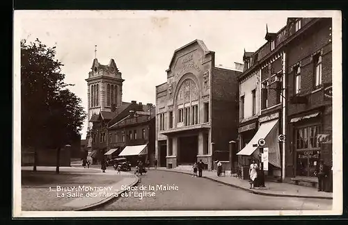 AK Billy-Montigny, Place de la Mairie