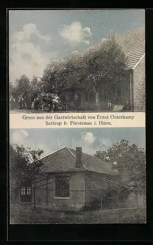 AK Settrup b. Fürstenau, Gasthaus v. Ernst Osterkamp