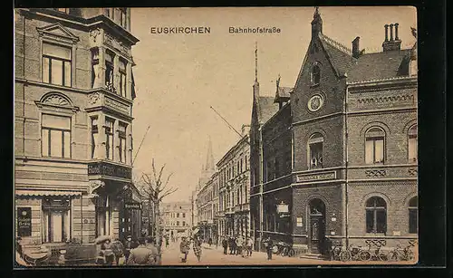AK Euskirchen, Bahnhofstrasse mit Kasierlichem Postamt