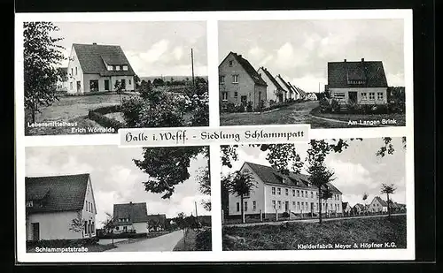 AK Halle i. Westf., Siedlung Schlammpatt, Kleiderfabrik Meyer & Höpfner K. G.