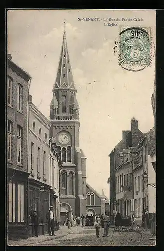 AK St-Venant, la Rue du Pas-de-Calais, l'Eglise