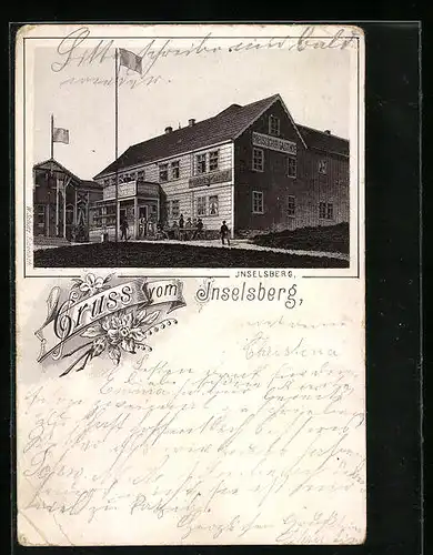 Lithographie Inselberg, Preussischer Gasthof