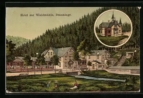 AK Braunlage / Harz, Hotel zur Waldmühle, Villa Harzfrieden