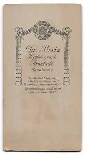 Fotografie Chr. Beitz, Arnstadt, Poststrasse, Junges Geschwisterpaar im abgestimmten Kleidern