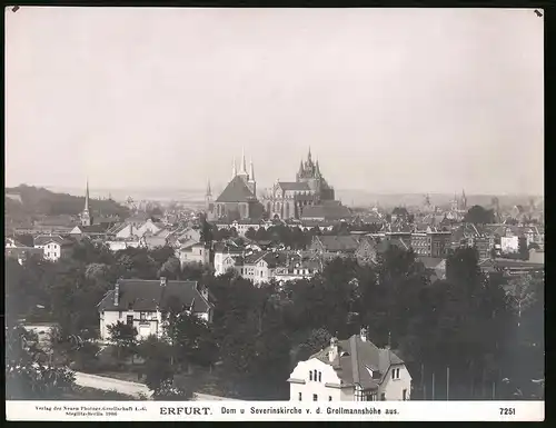 Fotografie NPG, Berlin-Steglitz, Ansicht Erfurt, Dom und Severinskirche von der Grollmannshöhe aus