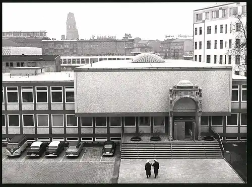 Archiv-Fotografie unbekannter Fotograf, Ansicht Berlin, Polizei vor der Synagoge in der Fasanenstrasse